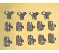 10 Valvole Sfiato Radiatore In Ottone Placcato Nickel Con Chiavi 1/8" MIP