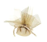 10 VELI CON TIRANTE A RETE EFFETTO METALLIC oro o argento per nozze d'oro o d'argento 10 SACCHETTI anniversario 50 anni insieme o 25 anniversario (Oro)