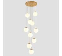 10 vetri Decorate Sfere Il lampadario a Sospensione Lungo soffitti a ciondoli Lunghi soffitti Alti Alti lampadari di Ingresso Il Latte Bianco cromatico di Latte Bianco Vetro a metà secolo Lampada