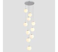 10 vetri Decorate Sfere Il lampadario a Sospensione Lungo soffitti a ciondoli Lunghi soffitti Alti Alti lampadari di Ingresso Il Latte Bianco cromatico di Latte Bianco Vetro a metà secolo Lampada