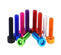 10 viti a testa cilindrica in lega di alluminio M3 M4 M5 M6 Vite a esagono incassato in alluminio colorato, Rosso, M5x20mm