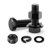 10 viti a testa esagonale M6 x 30 mm, dadi e bulloni in acciaio inox 304 in ossido nero, rondelle piatte e di bloccaggio, dadi e bulloni assortiti Wavanta