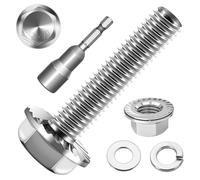 10 viti esagonali M8 x 30, viti a flangia, in acciaio inox A2 V2A, esagono esterno, filettatura completa, rondelle, anelli a molla e dadi/viti con punta esagonale magnetica