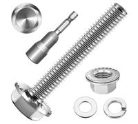 10 viti esagonali M8 x 40, viti a flangia, in acciaio inox A2 V2A, esagono esterno, filettatura completa, rondelle, anelli a molla e dadi/viti con punta esagonale magnetica