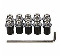 10 viti in alluminio per parabrezza, con gomma, adatte per Yamaha FJ1100 47E 1984-1985, argento