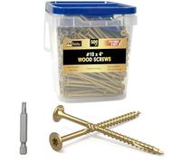 #10 viti per ponte da 10,2 cm, 500 viti per legno a stella, resistenti alla ruggine, per legname/tronchi/legno paesaggistico, punta a stella T25 inclusa, oro