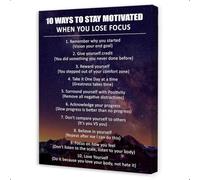 10 Ways to Stay Motivated Poster Inspirational Office Wall Decor Positive Quotes Print Motivational for Workplace Home Office Decor(Unframed,16x24inch(40x60cm))