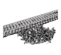 10 x 1 Liste e Bullette per Divani e Sedie colore Alluminio Spazzolato 9.5mm con 20 Chiodi - Tappezzeria