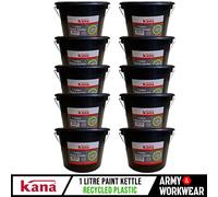 10 x 1 Litro Plastica Pittura Bollitore Pittori Secchio Can Decorazione Pentola