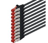 1aTTack.de 10 x 1 m - Cavo di rete Cat 6 Cavo patch Cat 6 RJ45 SFTP - Nero