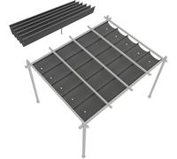 10' X 10' Pergola Retrattile Baldacchino Impermeabile Durevole E Protezione Solare Pergola Ombra per Cortile Giardino Patio con Gancio E Anello, Gris, 3x3M/10x10ft