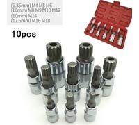 10 X 12 Punto Triplo Quadrato Presa Set di Punte Antiscasso W/Custodia Tools Kit