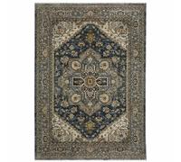 10' X 13' Blu Taupe Grigio Verde Ruggine Tan Beige E Oro Orientale Power Loom