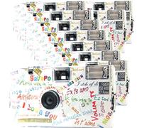 10 X 1A PHOTO PORST Fotocamera usa e getta Edition I Mog Di in bianco, multicolore, con flash, batterie e pellicola (confezione da 10 pezzi, 27 scatti)