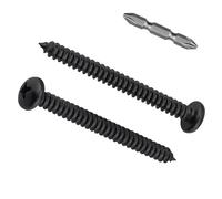 # 10 x 3 Phillips Pan Head Sheet Metal Viti 304 Acciaio Nero 30Pz | Include punta PH2 da 50 mm. Viti autofilettanti in acciaio inossidabile 304 18-8. Nero E-Coated. Per legno, metallo