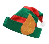 10 X Adulto Elfo Cappello Rosso e Verde con Attaccato a Punta Orecchie Natale