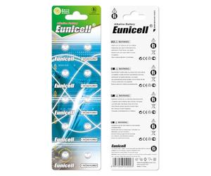 10 x AG0 Alkaline button cell batteries - G0 LR63