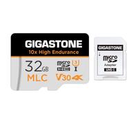 [10 x Alta Resistenza] GIGASTONE MLC Micro SD 32 GB, 10x High Endurance, per Telecamera Sorveglianza, Gopro, Dashcam, Lettura fino a 95 MB/s. Per video 4K, U3 V30 C10 + Adattatore SD