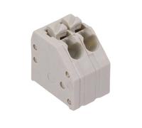 10 X Blocco Terminale PCB 2 Vie 3,5mm Push-In Senza Vite Grigio 6A 300V 45°