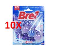 10 X Bref Wc Power Activ Tavoletta Wc 4in1 Lavanda 50 Grammi Imp.