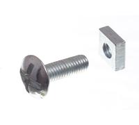 10 X Bulloni Da Tetto E Dadi Quadrati ZP Zincati M6 X 20 | Onestopdiy Nuovo
