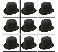 10 X CAPPELLO A Cilindro NERO ALTO RINGMASTER STAG NIGHT FANCY DRESS ALTI