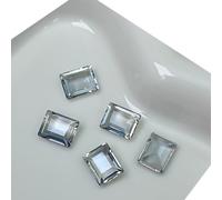 10 x chiodini rettangolari per nail art rettangolari di cristallo, pietre preziose per unghie, strass