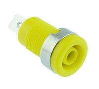 10 x Connettore Banana 4mm Giallo Schermato per Montaggio su Pannello
