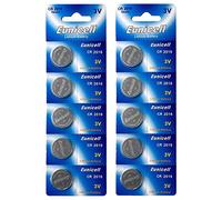 10 x CR2016 3v 70 mAh Lithium Pila a Bottone (2 Blister ercards a 5 Batterie) Prodotto di Marca - - Eunicell