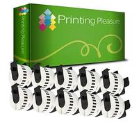10 x DK22225 Etichette adesive continuo compatibile per Brother P-Touch QL-500 QL-500BW QL-550 QL-570 QL-700 QL-720NW QL-800 QL-810W QL-820NWB QL-1050 QL-1100 QL-1110NWB | 38mm x 30.48m | Bianco