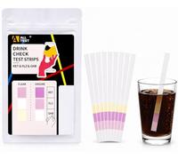 10 x Drink Check Test Dipstick per Bevande, 10 Strisce Reattive per Ketamina KET, Flunitrazepam FLZ e GHB, Test Rapido per Cocktail, Bicchieri e Drink, Controllo Preventivo in Feste, Bar e Festival