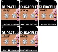10 X Duracell Batterie a moneta al litio 2450 3V ( 5 BLISTER da 2 BATTERIE) Pila 3V CR2450 - Lunga durata garantita - Confezione a prova di bambino - 10 Anni di Durata Garantita in stoccaggio