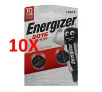 10 X Energizer 2016 Lithium 3v Blister 2 Pz. Batteria