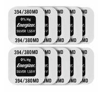10 X Energizer Argento Ossido 394 380 Batterie 1.55V SR45 SR936SW Orologio