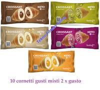 10 X FEELING OK Croissant KETO crema gusti assortiti 2 cornetti per gusto
