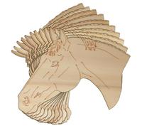 10 x forme di testa di cavallo purosangue in legno compensato da 3 mm (5 x 6,5 cm, senza foro)