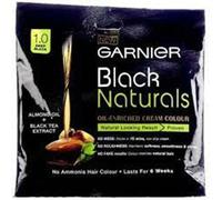 10 X Garnier Black Naturals Creme Color 1.0 Deep Black 20 ml + 20 g facile da...