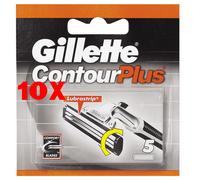 10 X Gillette Contour Plus Ricambi 5 Pz. Lubrastrip Comfort Blade