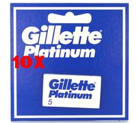 10 X Gillette Lame Platinum 5 Pz. Ricambio
