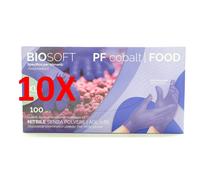 10 X Glovely Biosoft Food 100 Guanti In Nitrile Per Industria Alimentare Non St