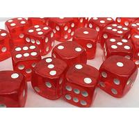 10 x Grand 19 mm Rouge Translucide/dés le Craps