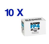 10 X ILFORD FP4 Plus 125 135-24 / Pellicola negativo bianco e nero