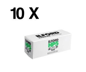 10 X ILFORD HP5 Plus 400 120 / Pellicola negativo bianco e nero