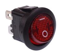 10 X Interruttore Rocker Rotondo Illuminato On-Off 230V DPST 10A