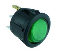 10 X Interruttore Rocker Rotondo Illuminato On-Off SPST 12V 20A R13-112B-02
