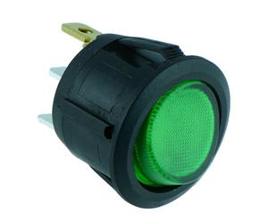 10 X Interruttore Rocker Rotondo Illuminato On-Off SPST 12V 20A R13-112B-02