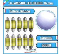 10 x Lampade LED Festoon 36mm C5W C10W 600LM Interni Targa Auto Moto 12V Canbus