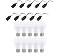 10 x Lampadina LED A60 13W E27 Opaca 1270 lm Bianco Caldo 10 x Attacco E27 Nero