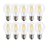 10 X Lampadine LED Filamento A60 8,5W ~ 75W E27 Chiare 1100lm Luce Calda 2700K [EEK: E]