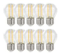 10 X LED Filamento Gocce Sfera G45 1W E27 Trasparente 110lm 840 Bianco Neutro [EEK: E]